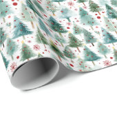 Papier Cadeau Evergreens enchantés (Coin rond)