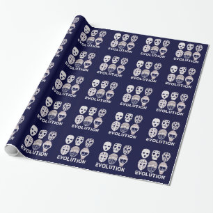 Papier Cadeau Évolution de masque de gardien de but d'hockey