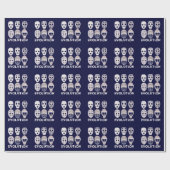 Papier Cadeau Évolution du masque de gardien de hockey (Plat)