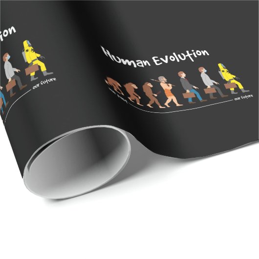 Papier Cadeau Évolution - passé et futur (Coin rond)