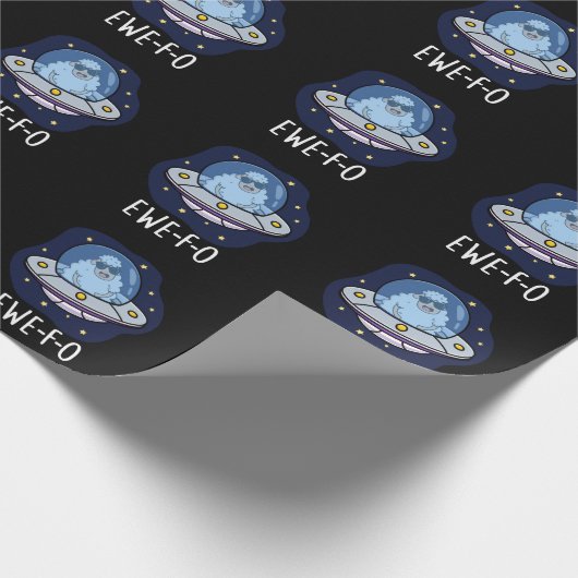 Papier Cadeau Ewe-F-O Funny UFO Pun Dark BG (Coin)
