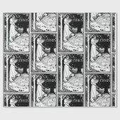 Papier Cadeau Ex Libris Femme lisant (Plat)