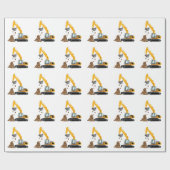 Papier Cadeau Excavatrice (Plat)