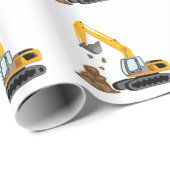 Papier Cadeau Excavatrice (Coin rond)