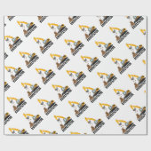 Papier Cadeau Excavatrice (Plat)