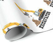 Papier Cadeau Excavatrice (Coin rond)