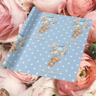 Papier Cadeau Excitant Teddy Bear Bleu anniversaire