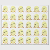 Papier Cadeau Excitation Ajouter un nom de bébé (Plat)