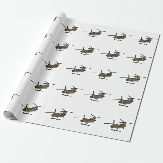 Papier Cadeau Exemple d'hélicoptère militaire Chinook (Déroulé)