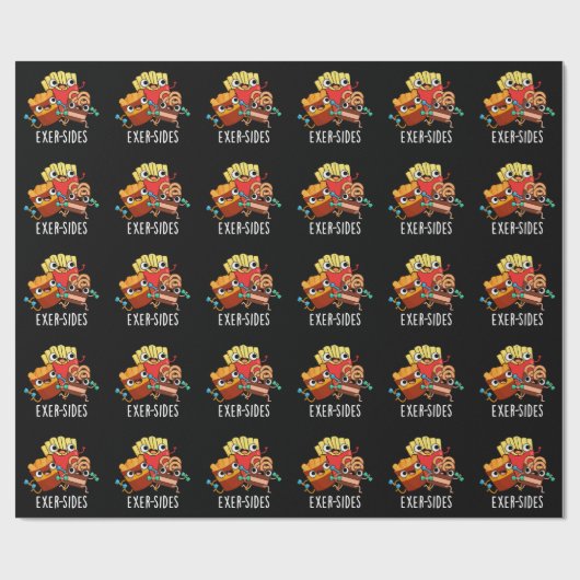 Papier Cadeau Exer-side Funny Exercice Pun Dark BG (Plat)