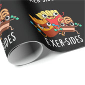 Papier Cadeau Exer-side Funny Exercice Pun Dark BG (Coin rond)