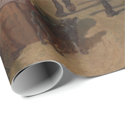 Papier Cadeau Exercice des chevaux royaux (art équin) (Coin rond)