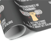 Papier Cadeau Exercice d'haltérophilie de gymnastique (Coin rond)