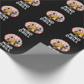 Papier Cadeau Exercice mental Funny Brain Tool Pun Dark BG (Coin)