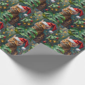 Papier Cadeau Exotic Bengal Cat Jungle Christmas Playtime Art (Coin)