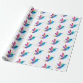 Papier Cadeau Exotic Rainbow Hummingbird (Déroulé)