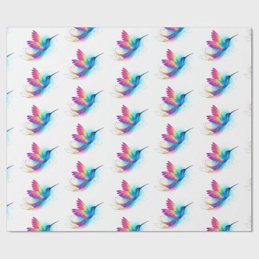 Papier Cadeau Exotic Rainbow Hummingbird (Plat)