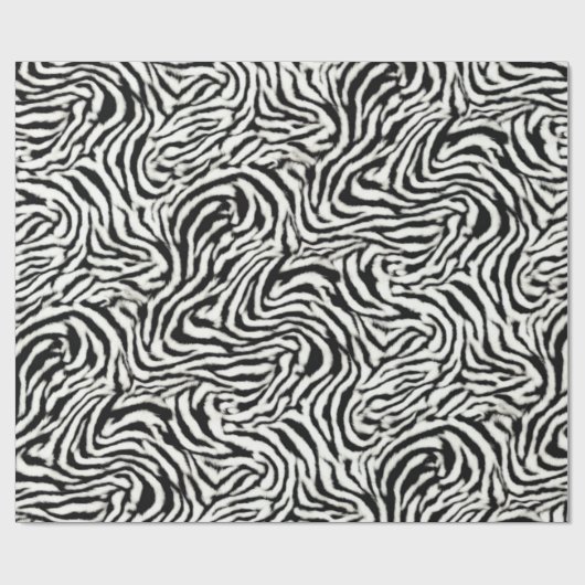 Papier Cadeau Exotic Safari Curvy Zebra Stripes (Plat)
