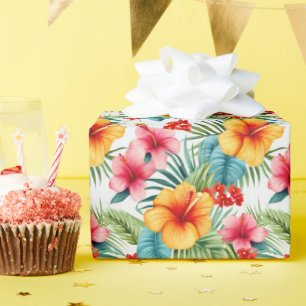 Papier Cadeau Exotique Floral Hawaïen 