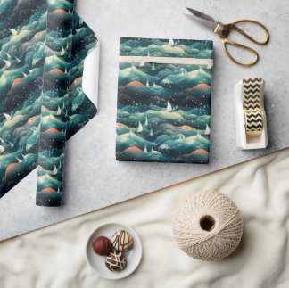 Papier Cadeau Expédition d'Aurora arctique : Icy Adventure Desig