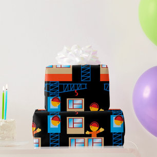 Papier Cadeau Exploitant De Grue Et Travailleur De Construction