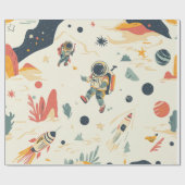 Papier Cadeau Explorateur d'astronautes (Plat)
