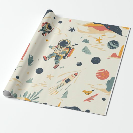 Papier Cadeau Explorateur d'astronautes (Déroulé)