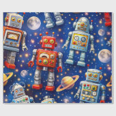 Papier Cadeau Exploration cosmique robotique (Plat)