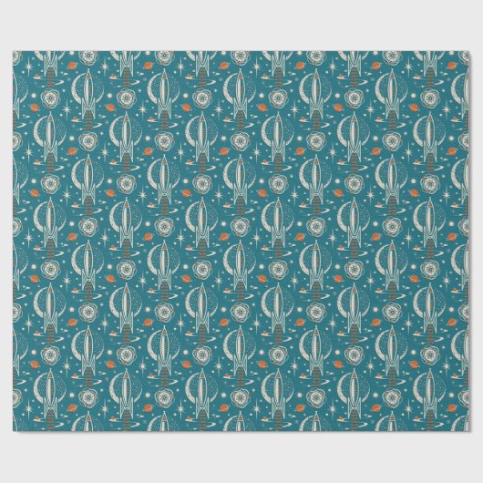 Papier Cadeau Exploration spatiale de l'âge atomique ©studioxtin (Plat)