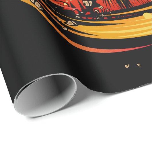 Papier Cadeau Exploser le vaisseau spatial (Coin rond)