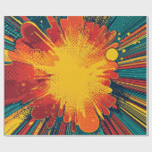 Papier Cadeau Explosion d'art pop de style comique (1) (Plat)