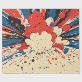 Papier Cadeau Explosion d'art pop de style comique (4) (Plat)