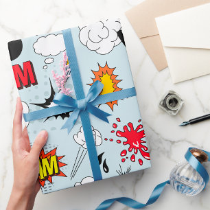 Papier Cadeau Explosion de bande dessinée rétro Pop Art