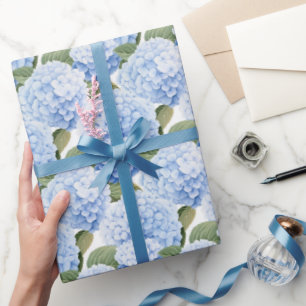 Papier Cadeau Explosion de Fleur Bleue