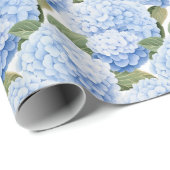 Papier Cadeau Explosion de Fleur Bleue (Coin rond)