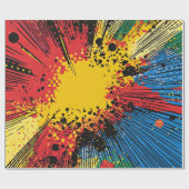 Papier Cadeau Explosion de graffiti jaune Gritty Blast Speed Lin (Plat)