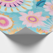 Papier Cadeau Explosion florale de Boho vibrante dans les teinte (Coin)