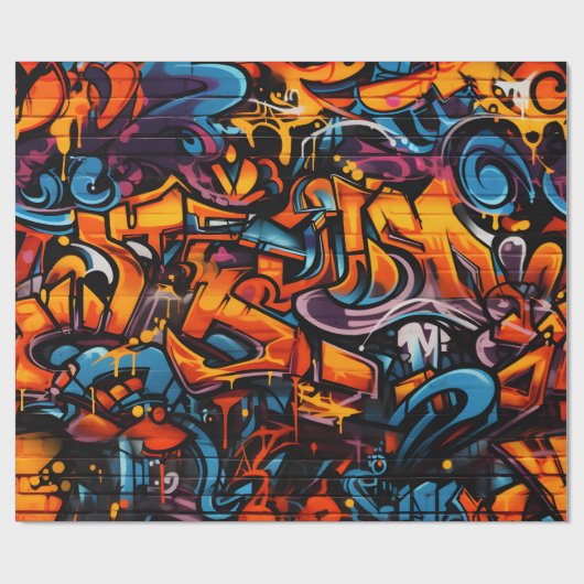 Papier Cadeau Explosion urbaine de graffitis (Plat)