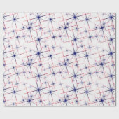 Papier Cadeau explosions stellaires rouge blanc & bleu (Plat)