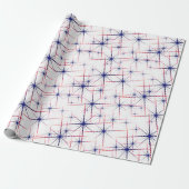 Papier Cadeau explosions stellaires rouge blanc & bleu (Déroulé)