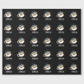 Papier Cadeau Expresso Drôle Coureur de café Pun Dark BG (Plat)