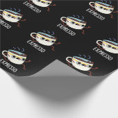 Papier Cadeau Expresso Drôle Coureur de café Pun Dark BG (Coin)