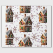 Papier Cadeau Exquise Gingerbread Maison Vacances papier d'embal (Plat)