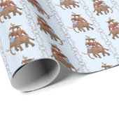 Papier Cadeau Extinct Animal Wrapping Paper (Coin rond)