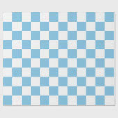 Papier Cadeau Extra large bleu-clair et contrôles de blanc (Plat)