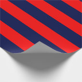 Papier Cadeau Extra Large Navy Bleu et Red Stripes (Coin)