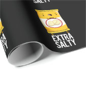 Papier Cadeau Extra Salty Funny Salty Snack Pun Dark BG (Coin rond)