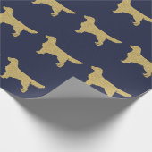 Papier Cadeau Extrait d'or | Gold parties scintillant bleu marin (Coin)