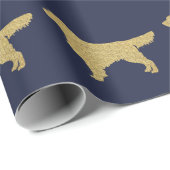 Papier Cadeau Extrait d'or | Gold parties scintillant bleu marin (Coin rond)