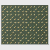Papier Cadeau Extrait d'or | Pap d'enveloppement vert parties sc (Plat)